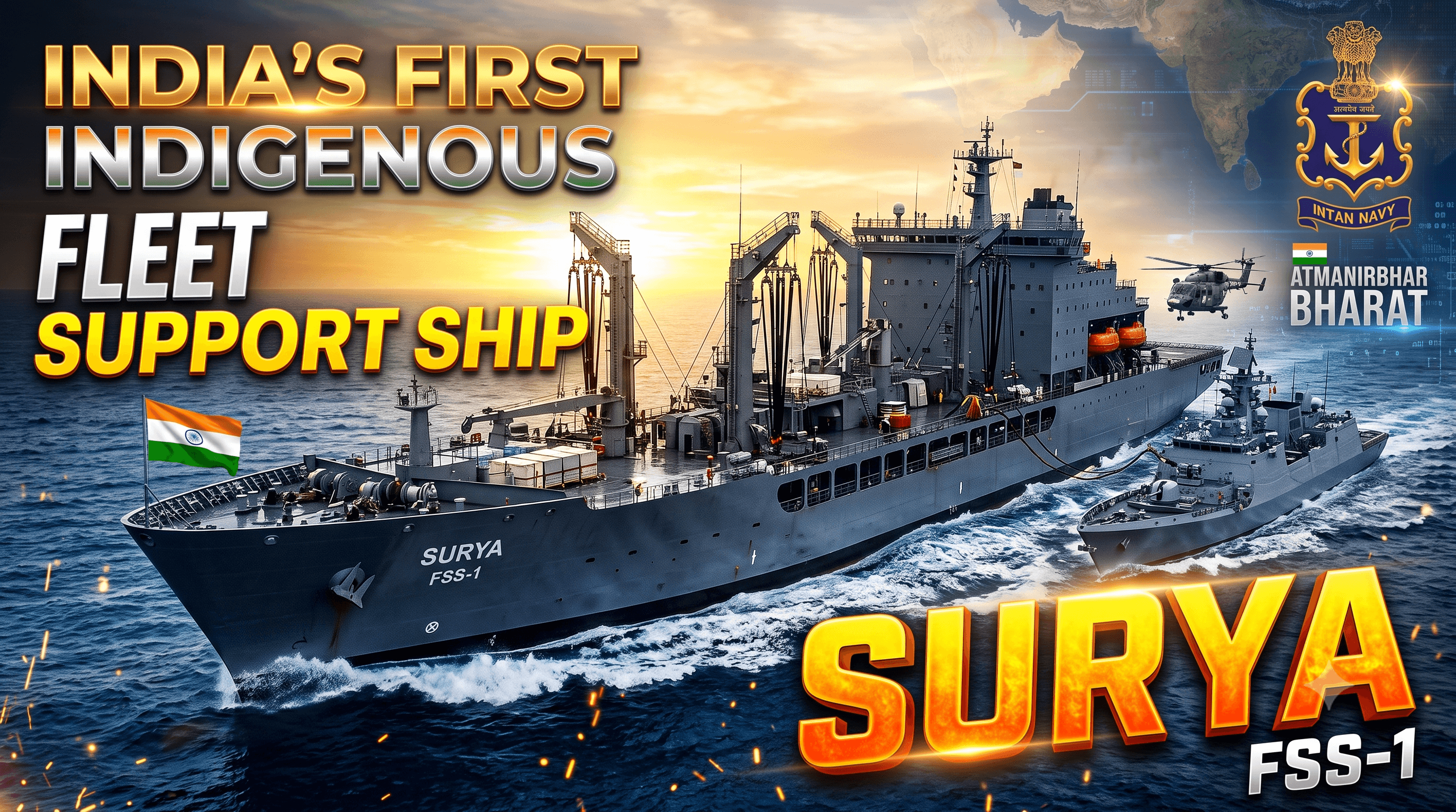 India’s First Indigenous Fleet Support Ship – ‘Surya’